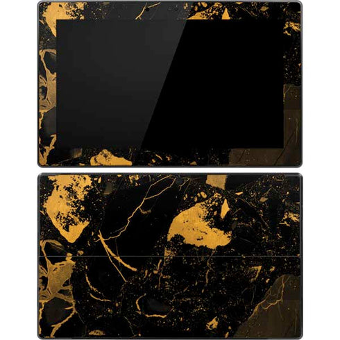 Black and Gold Scattered Marble Surface Pro Tablet Skin